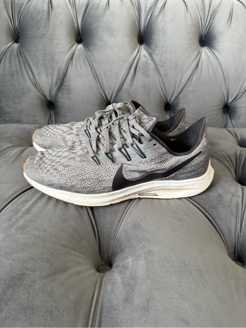 Nike Air Zoom Pegasus 35 Men’s Running Shoes Gray Black Size 9 942851 - Picture 4 of 9